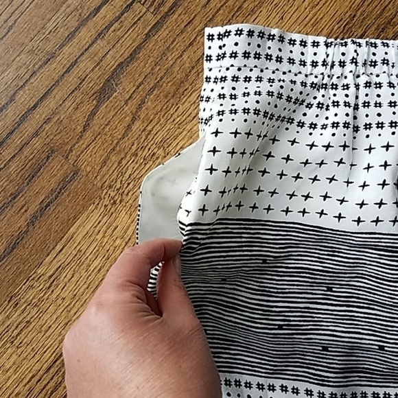 Madewell Wrap Black White Striped Silk Skirt Small - Picture 7 of 9